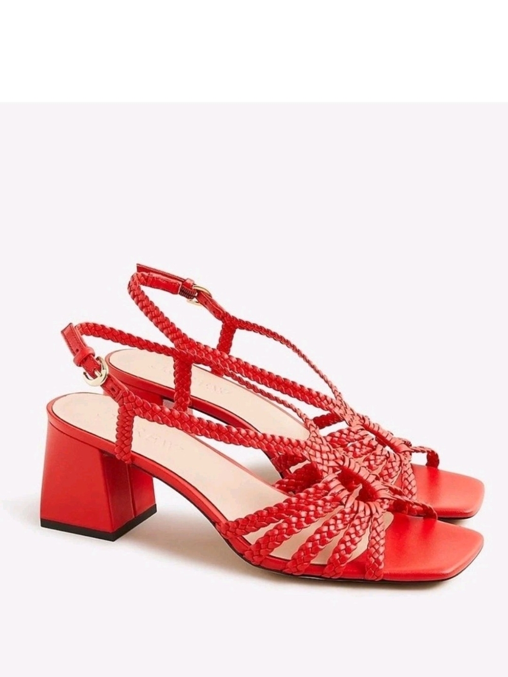 J. Crew Layne Braided Block-Heel Sandals - Bright Cerise 7